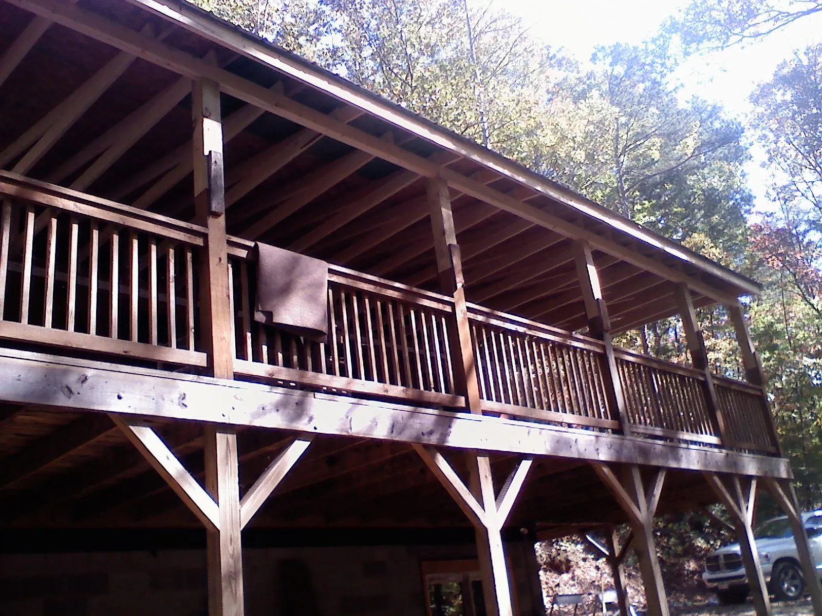 Timber framing under a new elevated porch and deck — Roof Leak Repair in Yaphank by Roofing Brothers